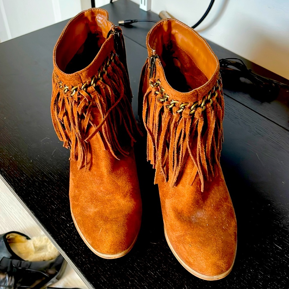 Vintage Brown Tassel Ankle Boot 9B